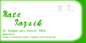 mate kozsik business card
